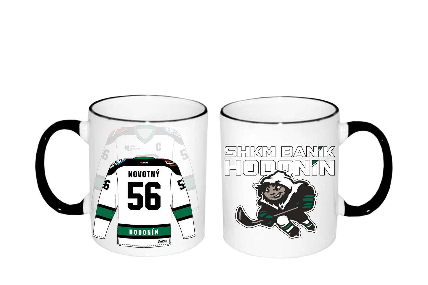 Hrnek bílý s černé uchem - #1 SHKM Baník Hodonín