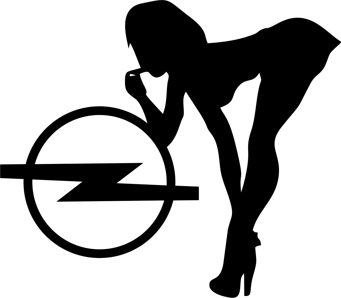 Nálepka na auto OPEL s holkou