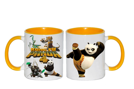 Hrnek bílý s oranžovým uchem - Kung-fu Panda 4