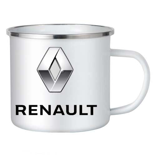 Hrnek kovový bílý - #1 Renault