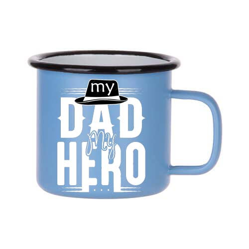 Hrnek kovový modrý - #2 My DAD HERO