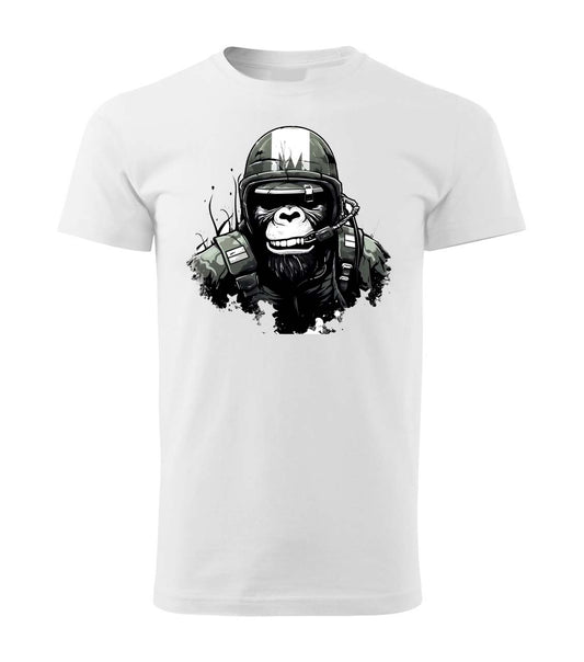 Pánské tričko Basic Monkey Monkys jet fighter pilot steal on Men's T-Shirt