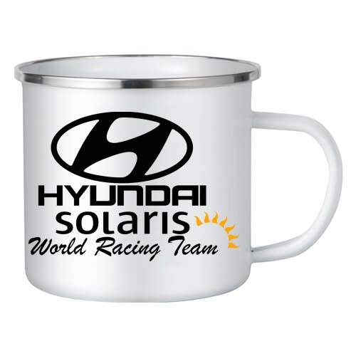 Hrnek kovový bílý - #1 Hyundai solaris World Racing Team