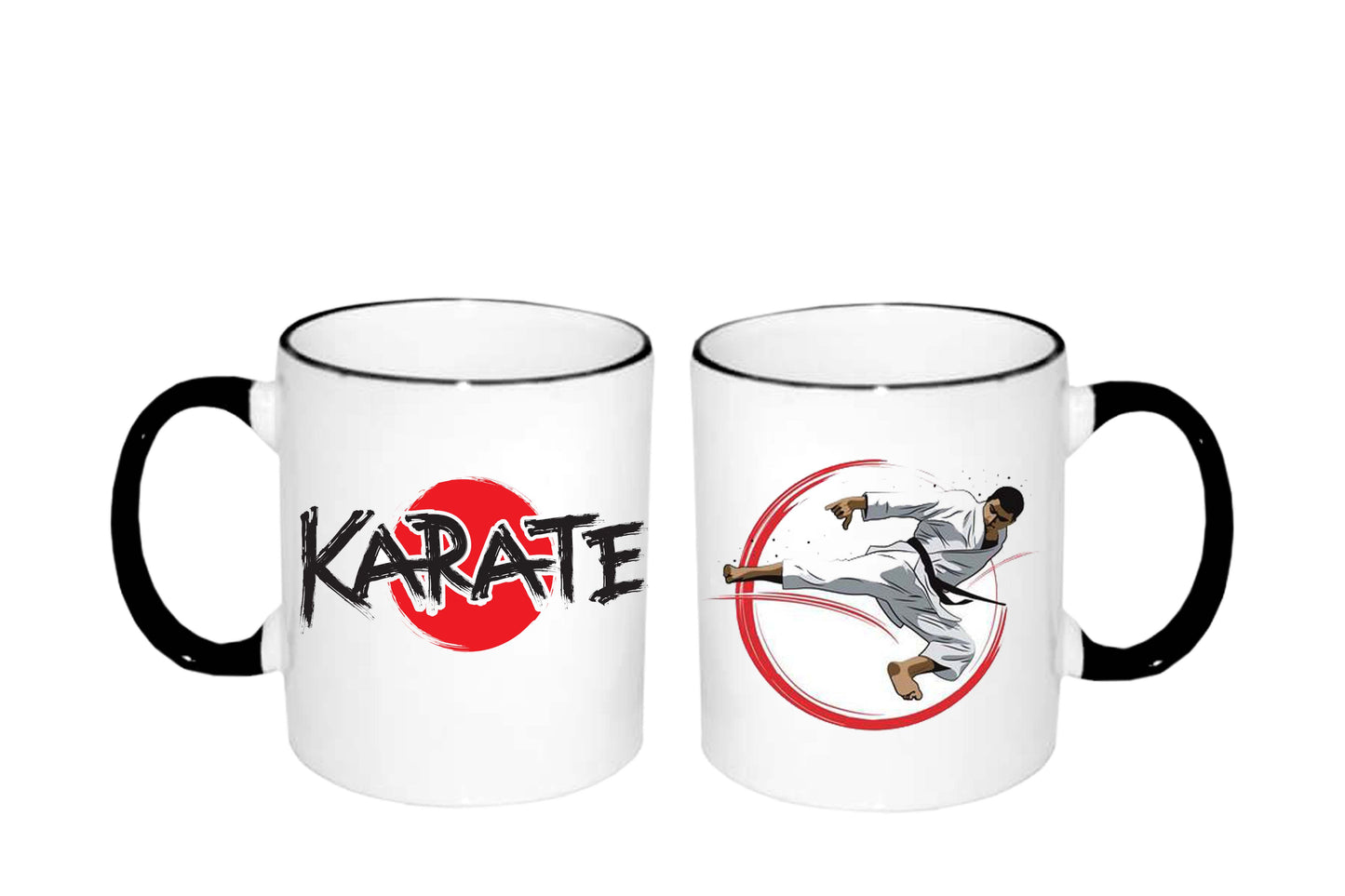 Hrnek bílý s černé uchem - #2 Karate