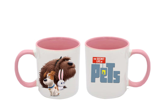 Hrnek bílý s růžový uchem - The secret life of pets