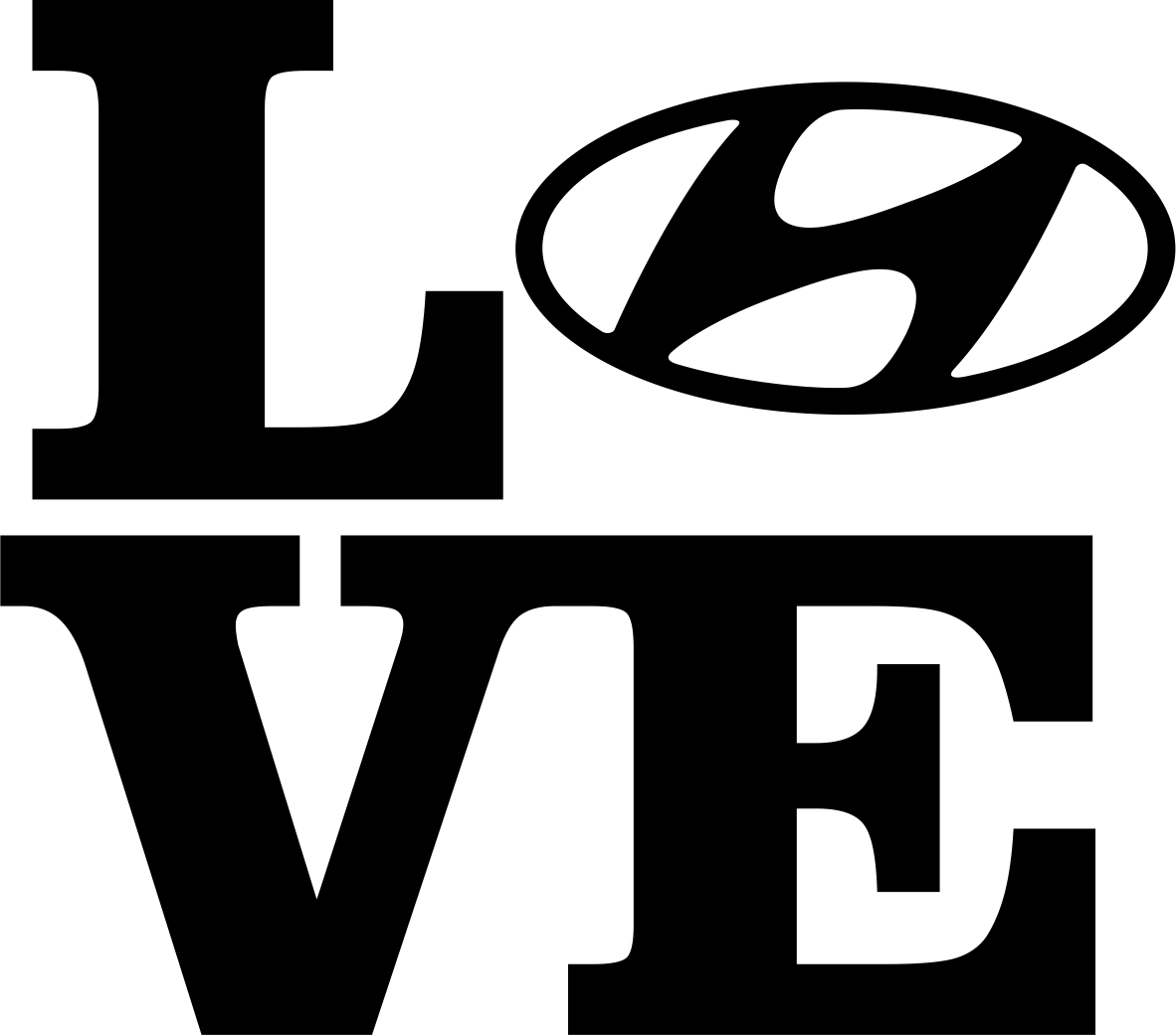 Nálepka na auto HYUNDAY Love